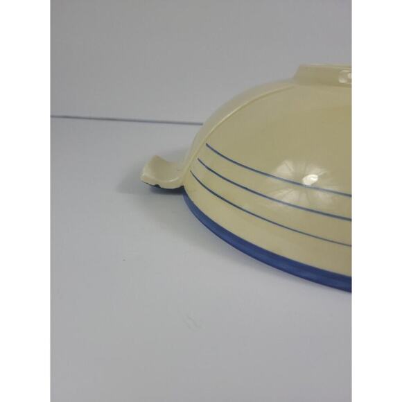 Myott Son & Co England Vegetable Serving Dish VTG 10" Blue Flower Stripes Rare - Picture 7 of 10